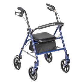4 Wheel Steel Rollator w/7ª  Casters & Basket- Loop-Blue