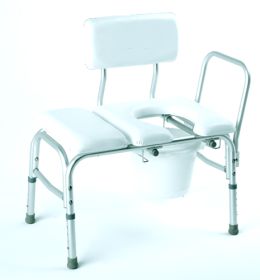 Bathtub Transfer Bench  Vinyl Padded  w/ Cut-out & Pail