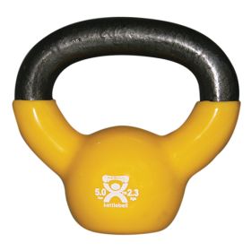 Kettlebell Vinyl Coated Weight Yellow  5lb  8  Diameter (Options: Yellow 5 LB.)
